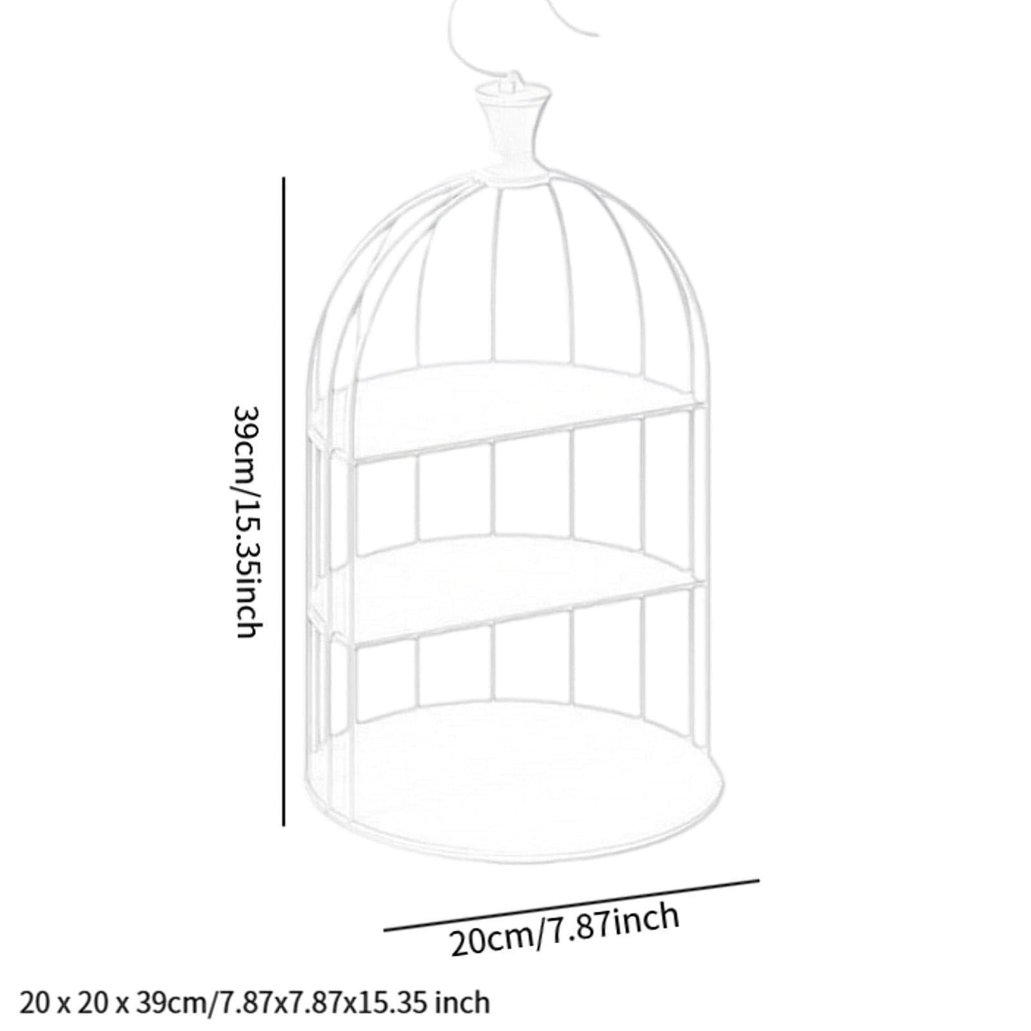 3-Tier Metal Birdcage Cake Stand, Gold Dessert Display Rack, Multi-Tier Pastry Holder for Weddings and Festive Gatherings, Decorative Fruit Plate Tray