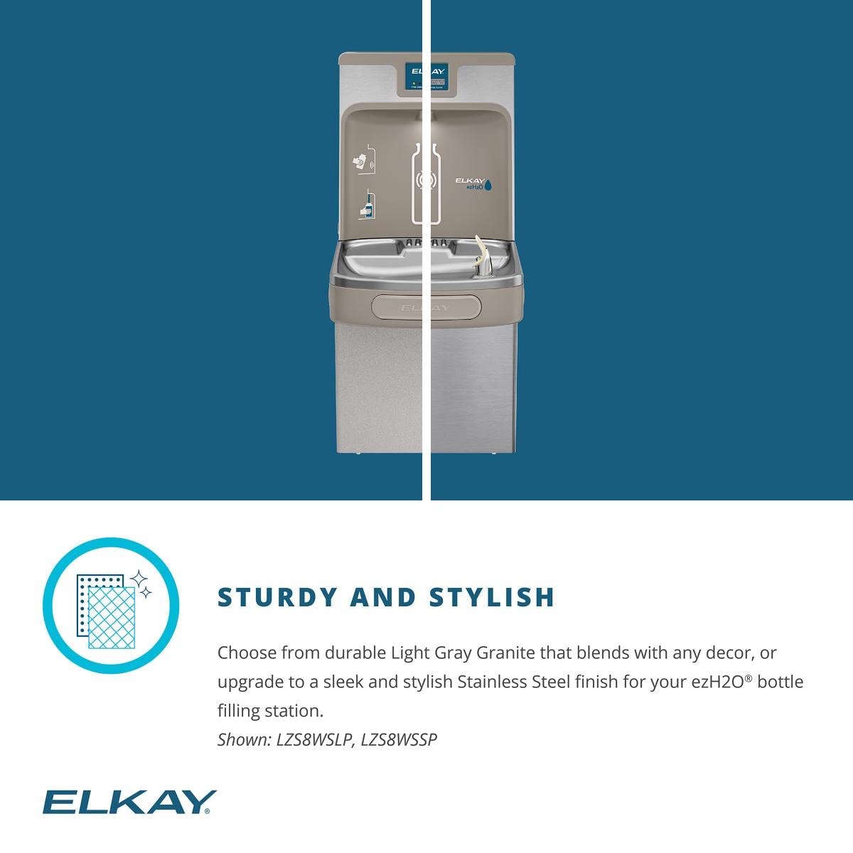 Elkay LZS8WSSP Enhanced Bottle Filler & Single ADA Cooler Refrigerated Stainless High Capacity Lead Drop Down Wrapper