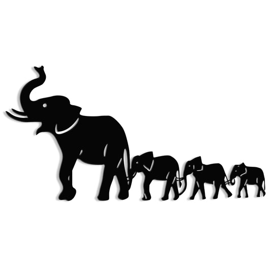 XORT Geometric Elephant Metal Wall Art, Wildlife Lover Gift Wall Hangings Elephant Sign Decor
