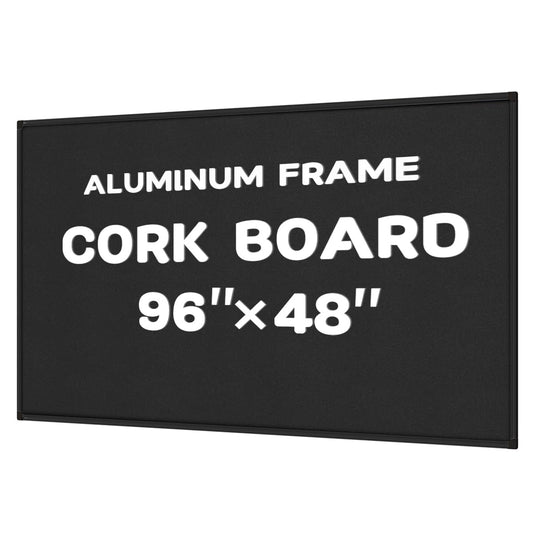 INNOVART Extra Large Cork Bulletin Board 96"X48" with 40 Push Pins, Corkboard with Black Aluminum Frame, Cork Notice Board Message Board for Wall, Wall Mount Framed Pin Board for Home, Office, School