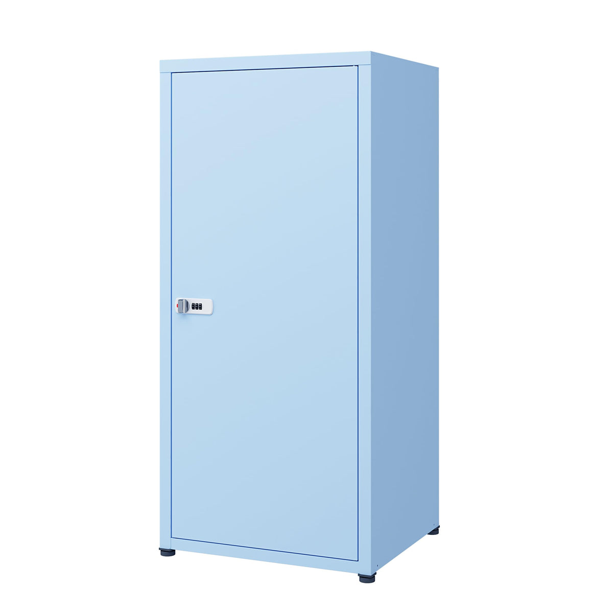 MIOCASA Metal Storage Cabinet with Lock, 3 Adjustable Shelves Single Door Steel Locker for Home, Office & Garage (Blue)