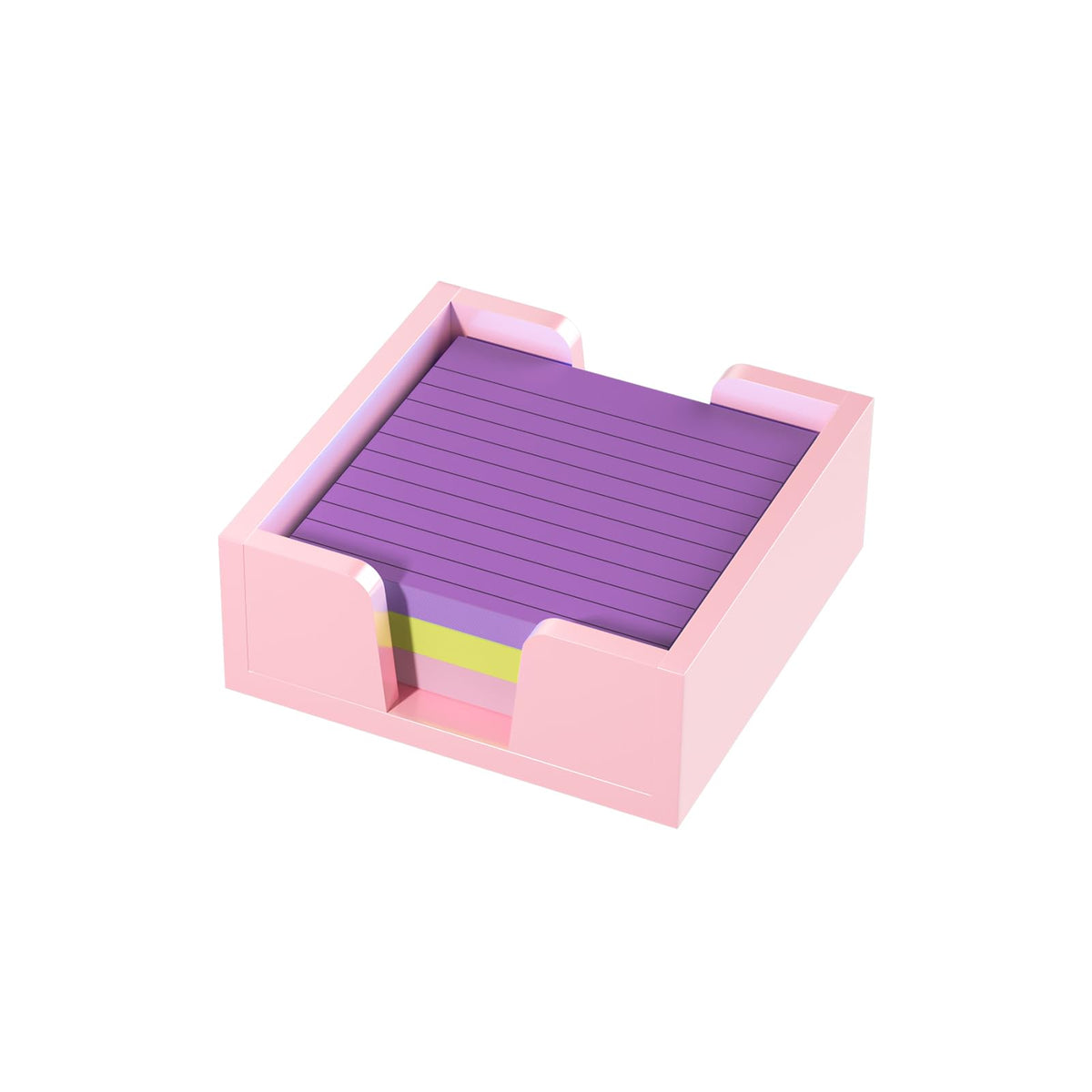 WINFFOR Acrylic Notepad Holder Dispenser - 3x3 in Sticky Note Memo Holder for Desk Organizer (W/O Pads) Office Desk Accessories School Supplies, Lightpink