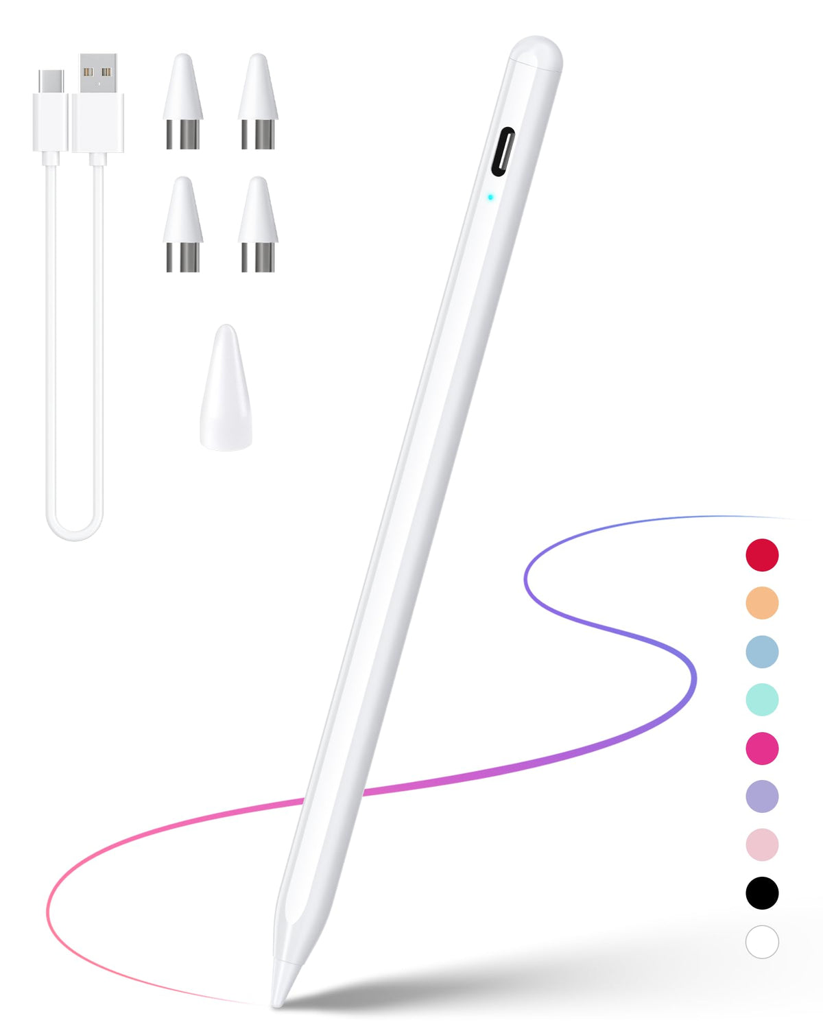 Stylus Pen for Touchscreen, Compatible for Android & iOS Phones/Tablet, Fast Charge Universal Stylus Pen for i-Phone, i-Pad, Tab A9+, High Sensitivity & Precision Stylist Pencil for Writing/Drawing