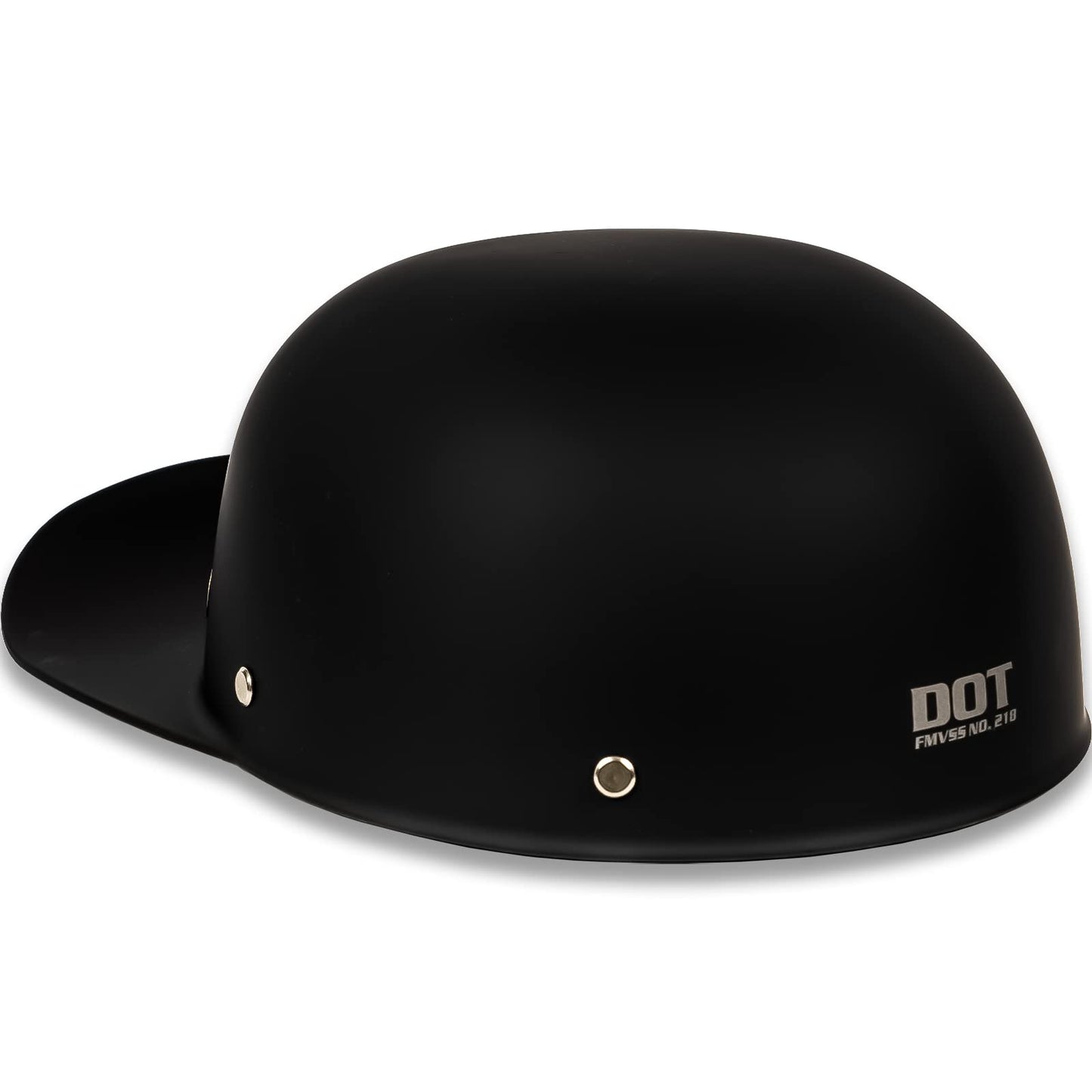 Yesmotor Baseball Style Cap Retro Motorcycle Helmet Unisex-Adult - DOT Approved (Matte Black, L)