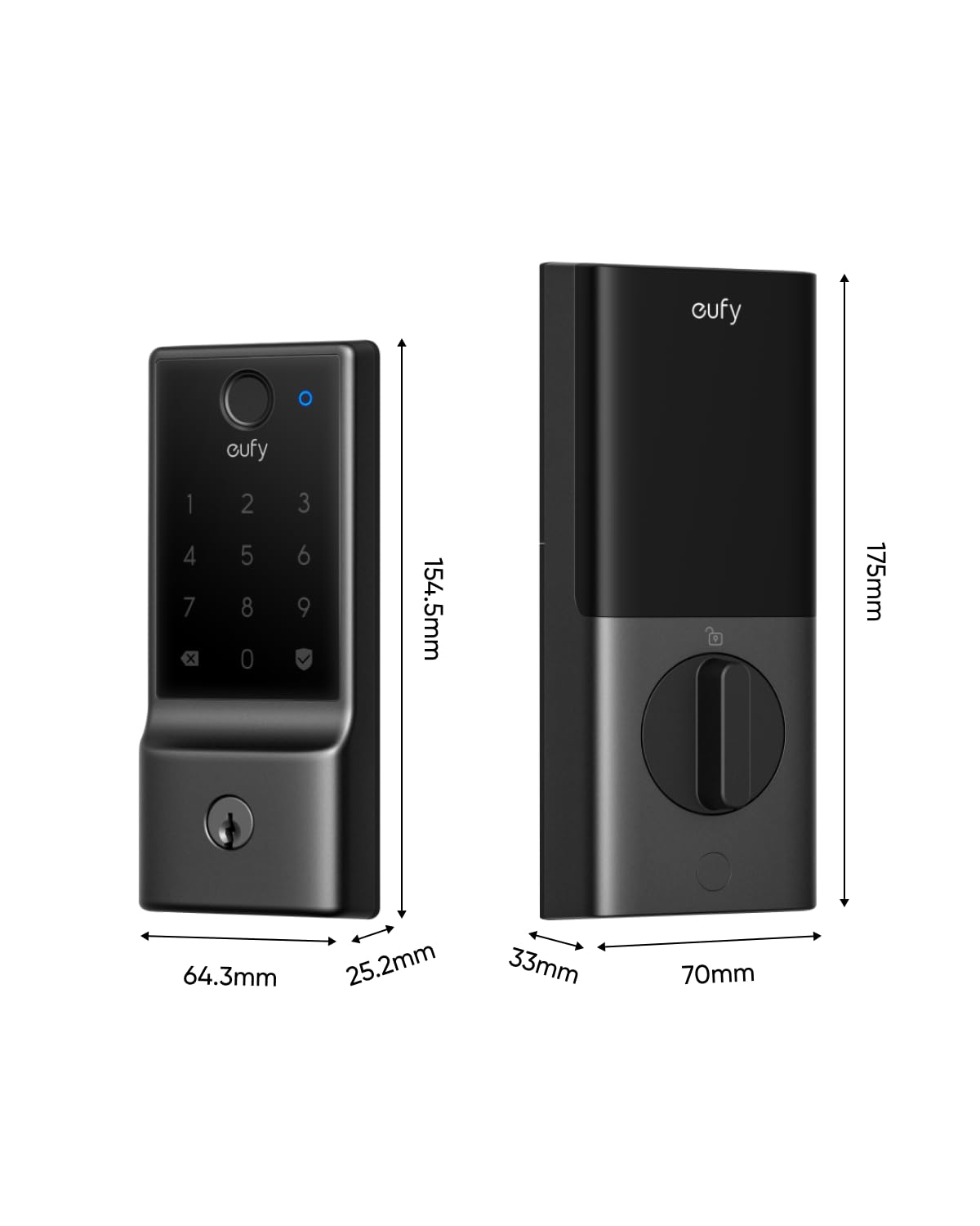 eufy Security Smart Lock E31, Fingerprint Keyless Entry Door Lock for Front Door, Built-in WiFi Deadbolt, App Control, Supports Matter, Apple Home, Alexa, Google, 10000mAh Battery, Auto Lock
