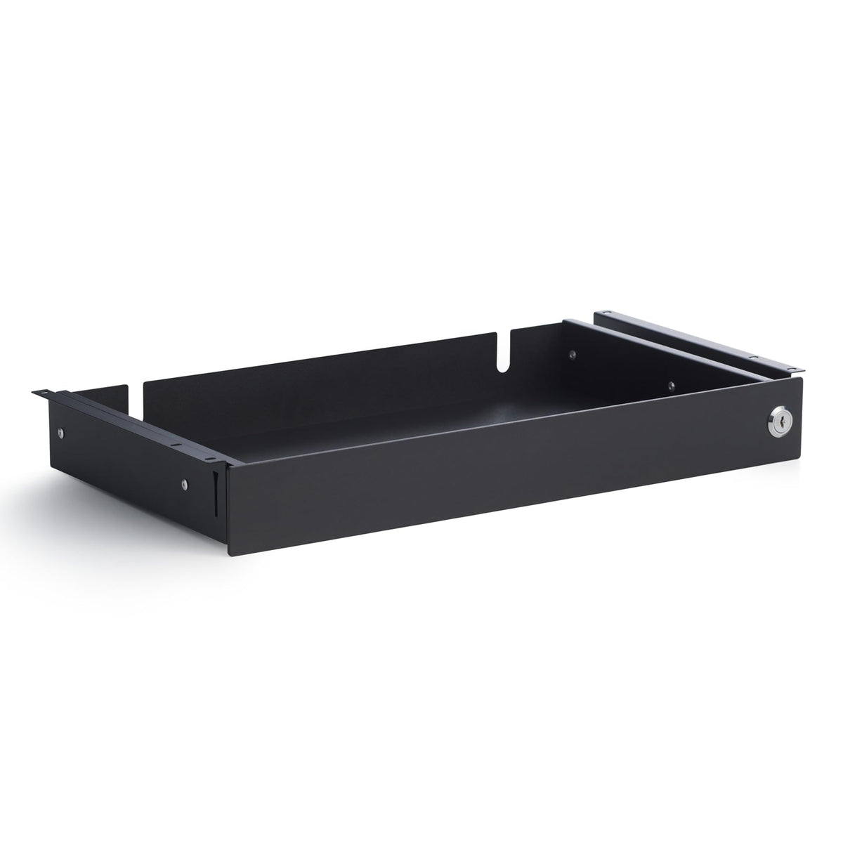 PERFECT POSTURE Max Under Desk Storage Drawer – Large Desk Drawer with Lock for Regular & Sit-Stand Standing Desks, Black (19.3" x 10")