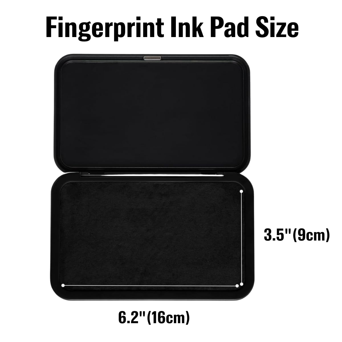 Fingerprint Ink Pad Ultra-Black 6.2" – Quick-Dry, Flawless, Non-Toxic Ink for 10,000+ Clear Prints – Large Stamp Pad for Notary, ID Verification, Banks, Schools, Law Enforcement & Legal Forms