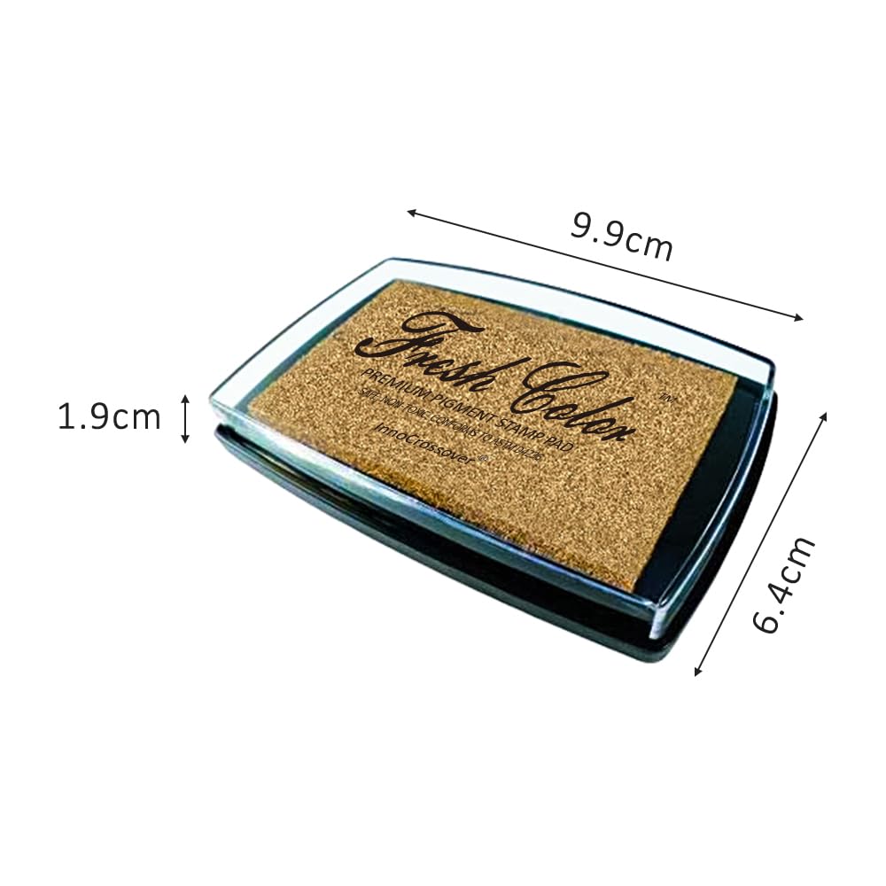 Stamp Pad, Ink Pads for Rubber Stamps, Wedding Card, Wedding Invitation, Stamps for Crafts, Scrapbooking Supplies, Card Making, Embossing Ink, Permanent Ink Pads, Non Toxic, Safe (Gold Ink Pad)