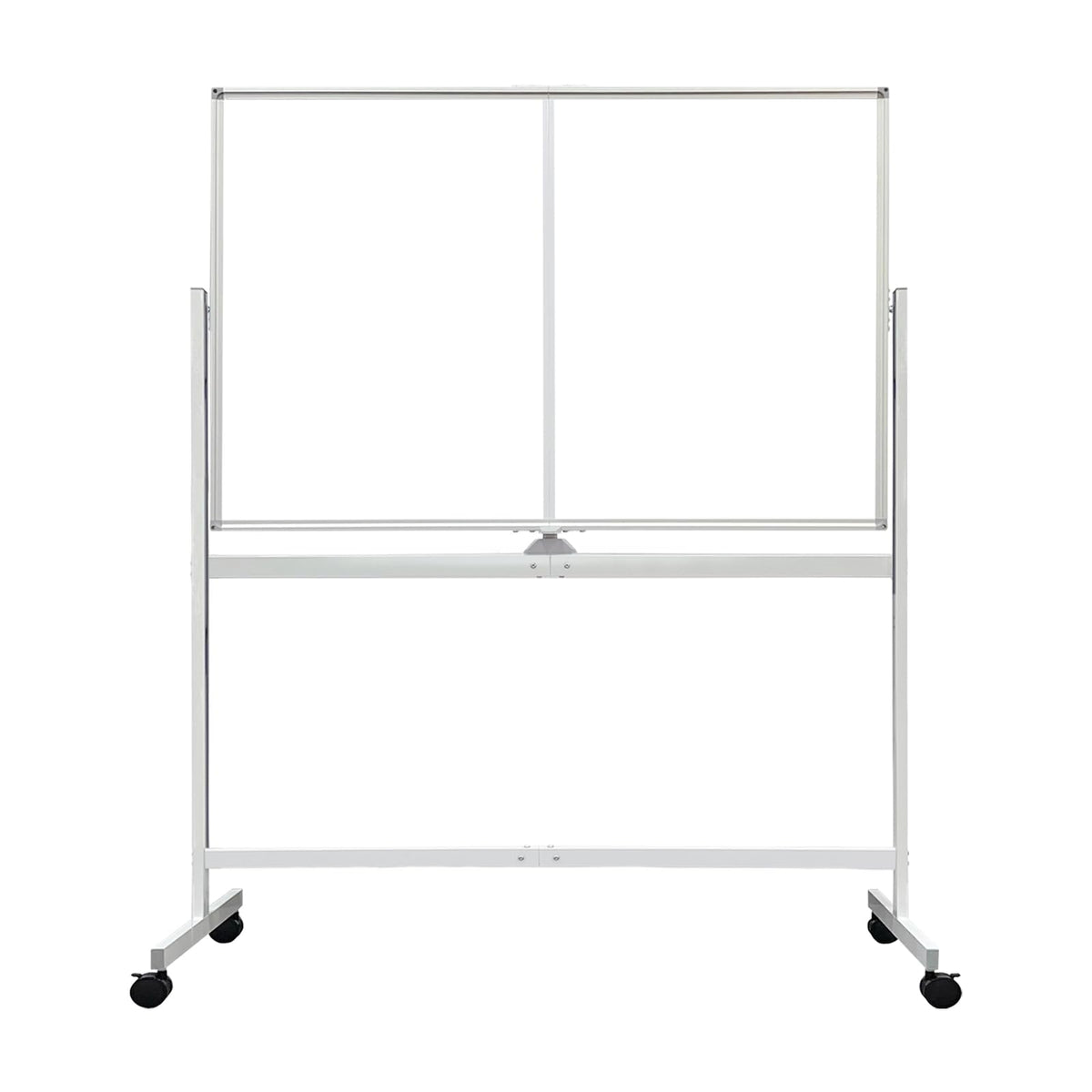 BIBOC Rolling Stand White Board 32×48 Inches, Double Sided Mobile Dry Erase Board with Aluminum Frame, 360 Rotating for Home Office Classroom