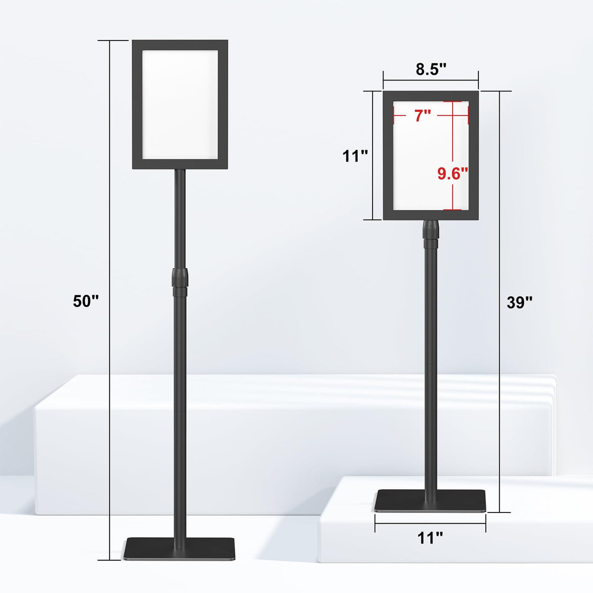 Relx Adjustable Outdoor Sign Holder Stand for Display - Floor Sign Stand with Base for Business Retail Events 8.5x11 inches
