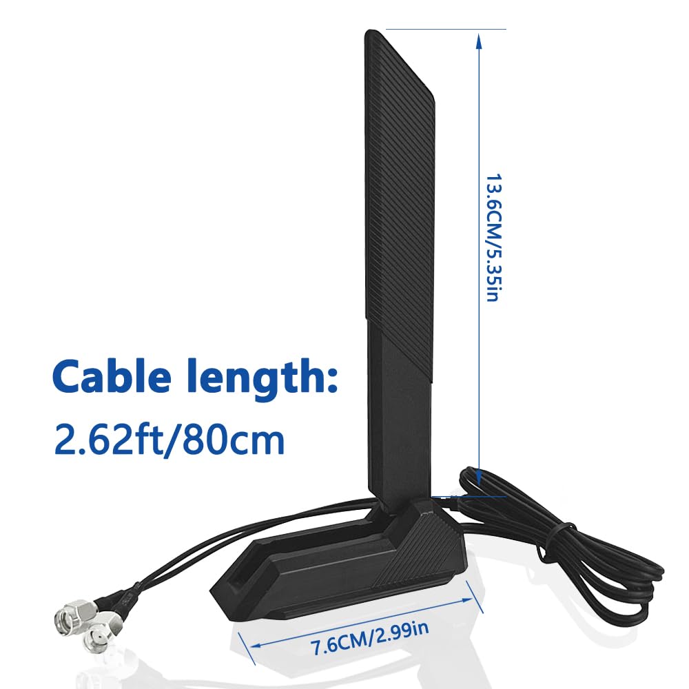 ZAHARA WiFi 6e Antenna 2T2R Dual Band 2.4G/5G/ 6G/ Replacement for ASUS ROG Strix B560 B660 Z490 Z590 Z690 X570 H610 H670 M13H M12 M11 Motherboard Wireless Network Router Laptop WiFi 6E Antenna
