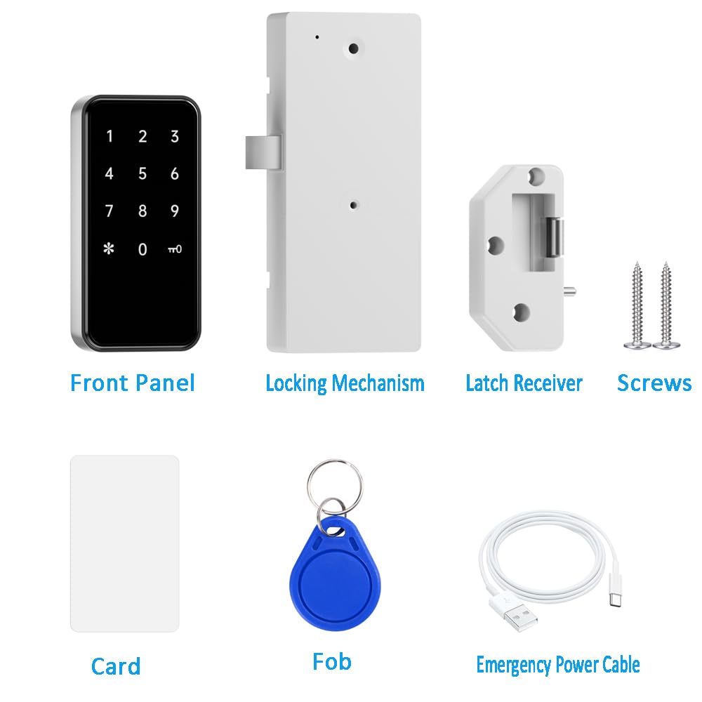 RFID Lock – Digital Keyless Cabinet Locks with Password & Card Access, Dual & Single Unlock Modes, Public/Private Use, Touch Keypad for Gym Lockers, Drawers, Office Cabinets
