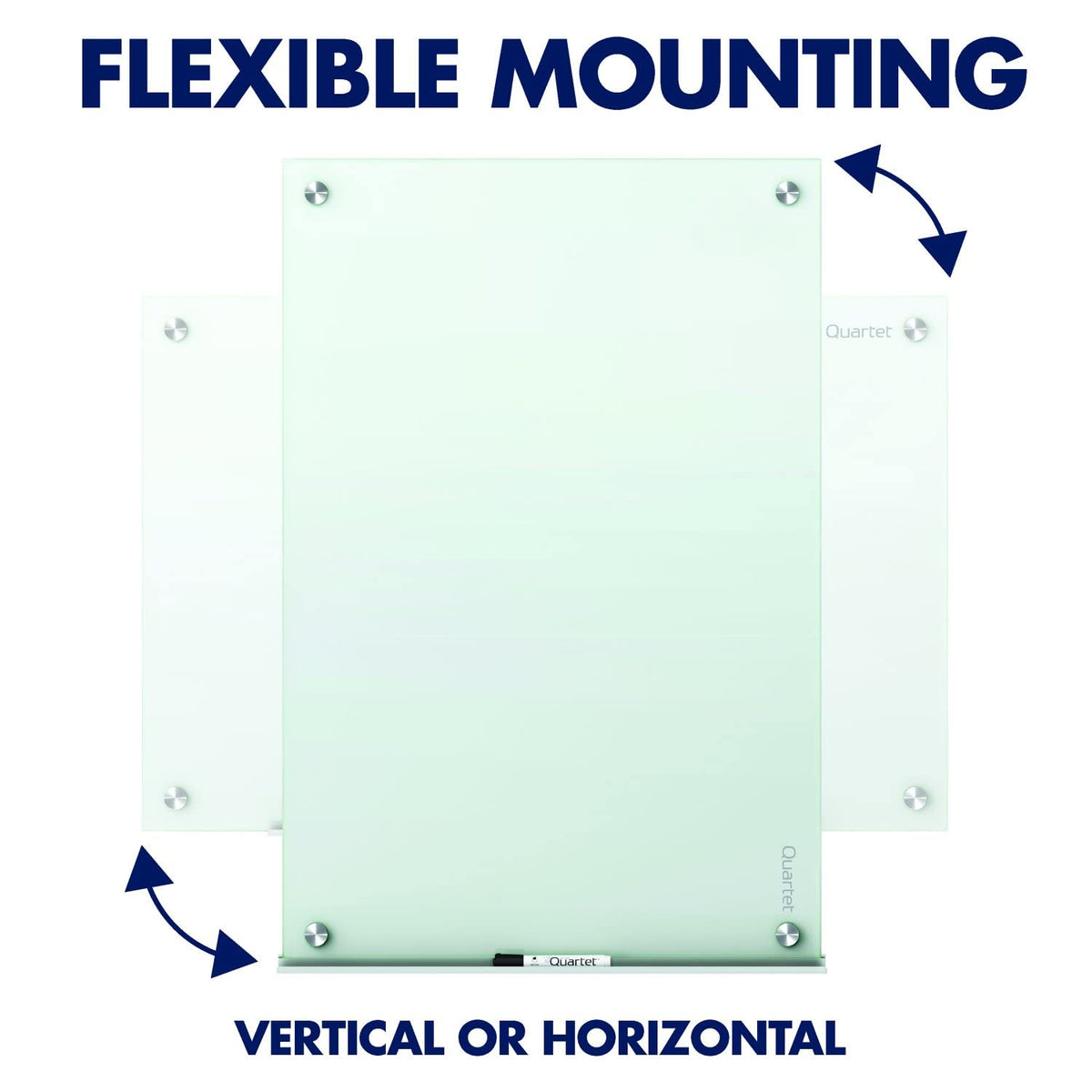 Quartet Magnetic Glass Dry Erase White Board, 24''W x 18''H Whiteboard, Infinity Frameless Mounting, White Surface (G2418W)