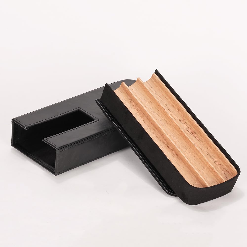 MIVLXLX Leather Cigar Case -Thick cedar travel humidor, Cedar Wood Lined Cigar Humidor with Silver Stainless Steel Cutter