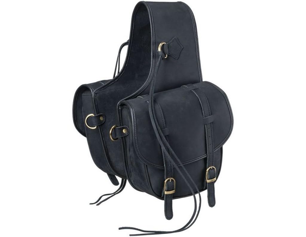 Tough 1 Soft Leather Saddle Bag Black