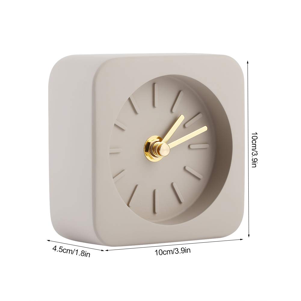Qcwwy Simple Square Cement Desk Clock for Office Home Living Room Decor - and Unpretentious - Ideal for Nordic and Minimalist (Sandstone Brown), Qcwwyi1szgq4cbf-12