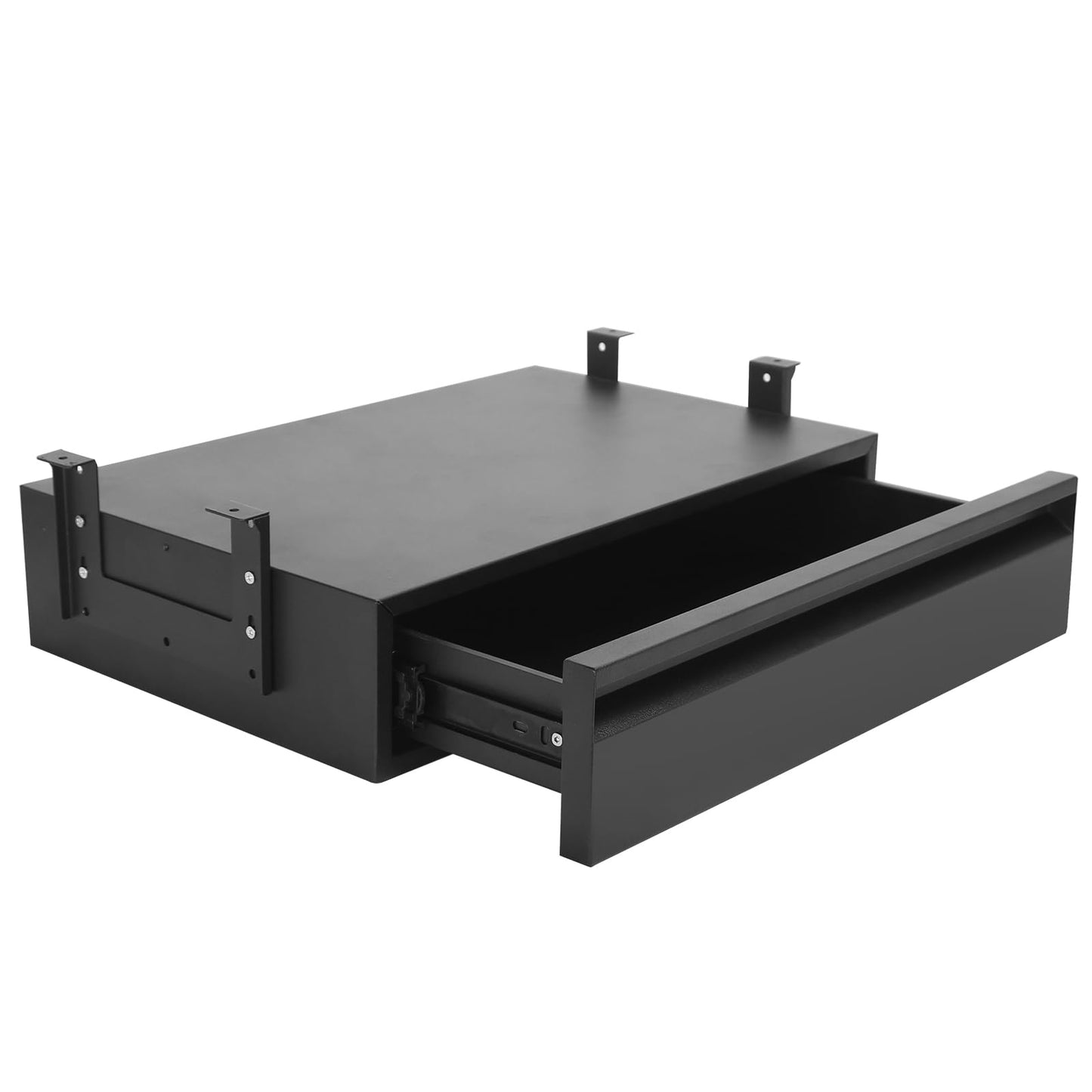 Under Desk Drawer For Desk 18 in,Adjustable Height, Pull out Storage Organizer with Slide Extension Mounted Under Flat Wooden Table or Workbench, Carbon Steel Hidden Desk Drawer