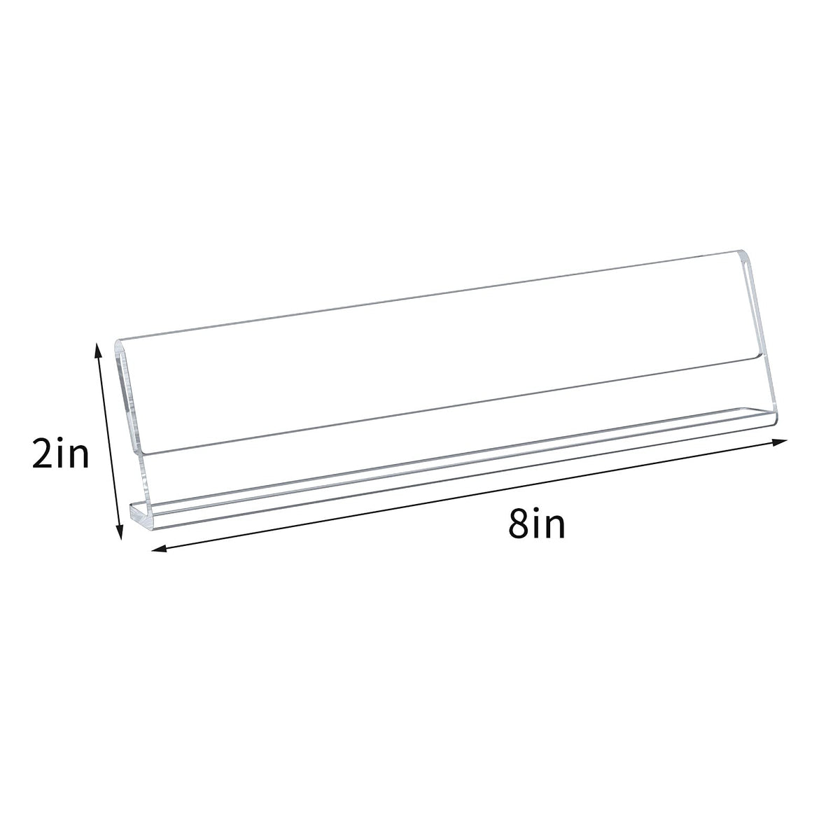 Acrylic 12 Pack Name Plates for Desks, AITEE 2x8 Clear Desk Name Plate Personalized, Desk Sign Holder for Table Display, Tent Name Plate Display for Office Conference, Business Event/School Classroom