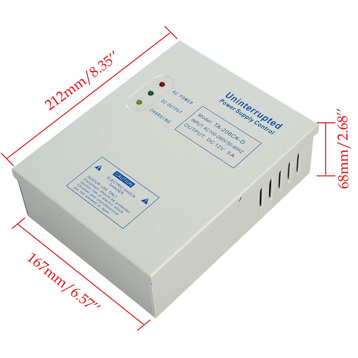 Power Supply Controller for Door Access System Electric Lock Intercom Camera Input 110V-240V AC to Output 12V DC 5A