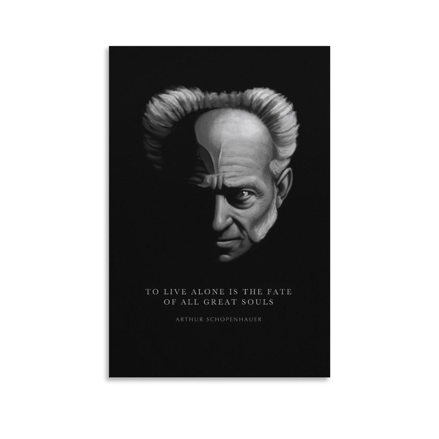 Arthur Schopenhauer Quote To Live Alone Fate Of Great Souls Canvas Printing Wall Art Scandinavian Bohemian Prints Wall Decor Posters for Living Room Bedroom Office Study 16x24inch(40x60cm)