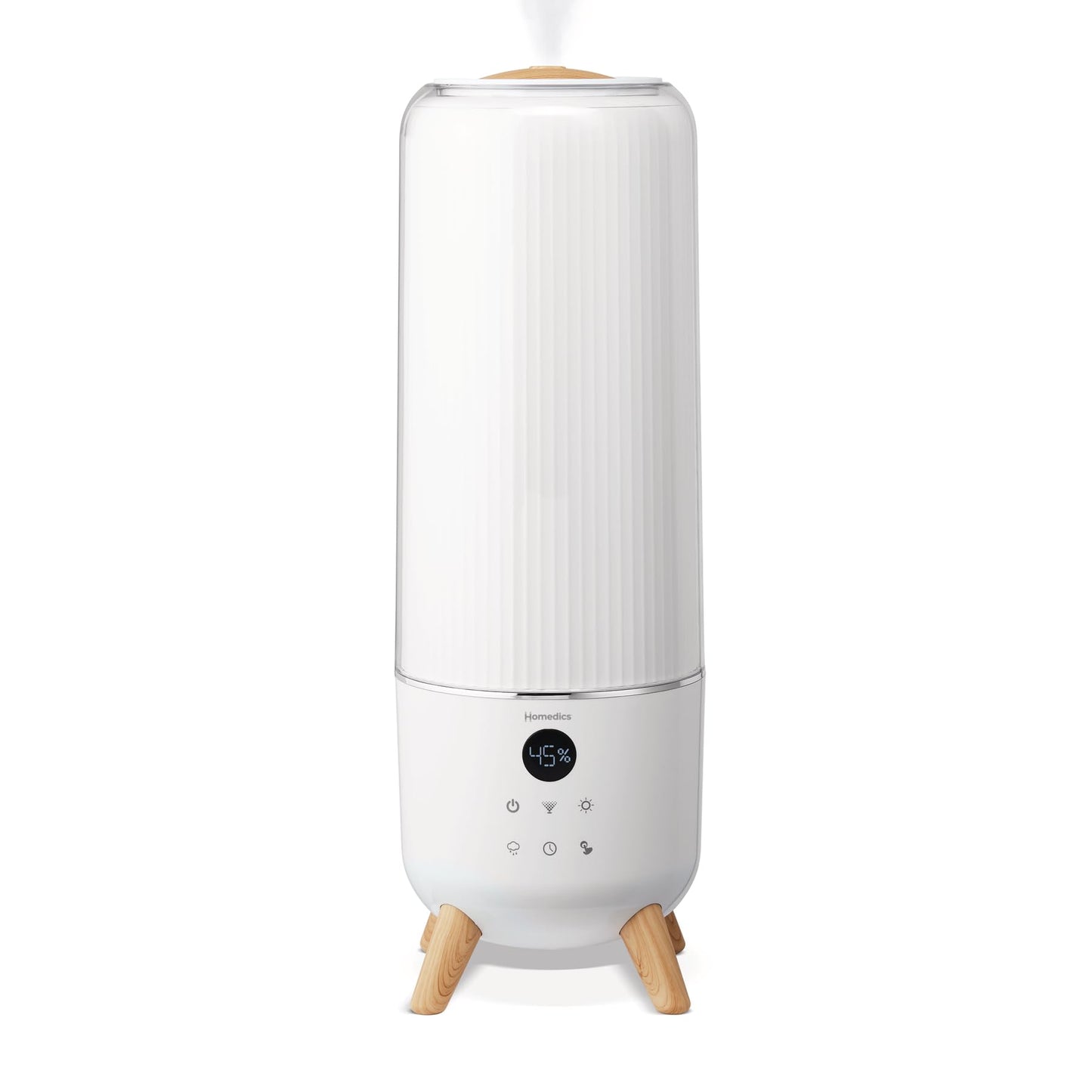 Homedics Cool Mist Ultrasonic Humidifier for Bedroom, Large Room Humidifier, Top-Fill 1.47-Gal Tank, Essential Oil Pads, Built-In Timer, 3 Mist Settings, Air Humidifier for Home, Office, Plants