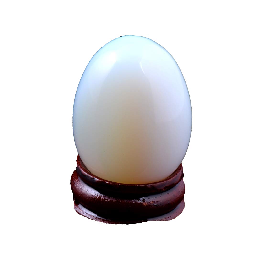 Opal Opalite 40 * 30mm Eggs with Wood Stand Stone Carved Natural Gemstone Bell Chakra Healing Crystal Reiki Crafts