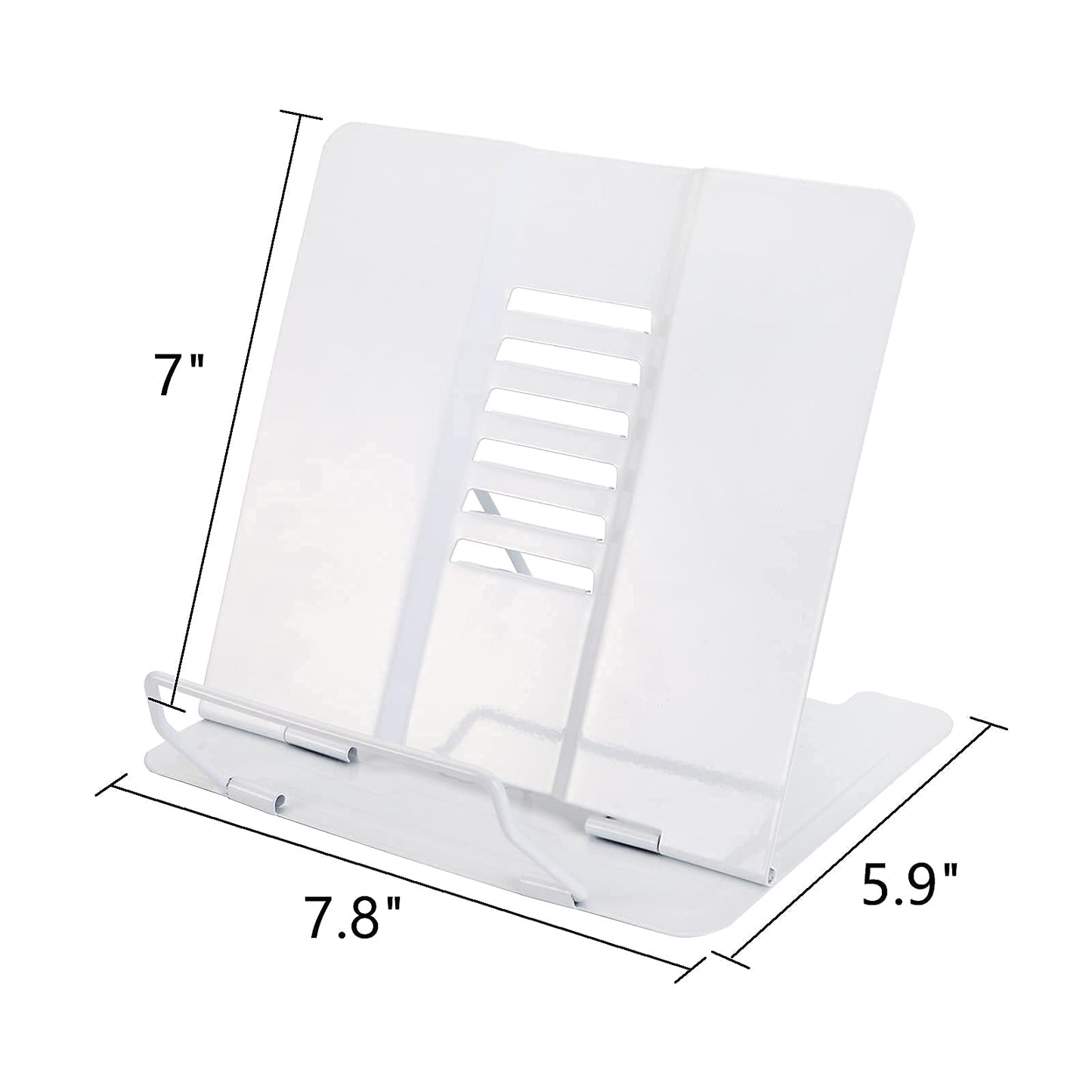 Dicunoy Set of 2 Metal Desk Book Stand, Adjustable Reading Rest Book Holder, Sturdy Bookstands for Recipes, Textbooks, Tablet, Music Books, Cookbook, Recipe, iPad, Magazine, Menu