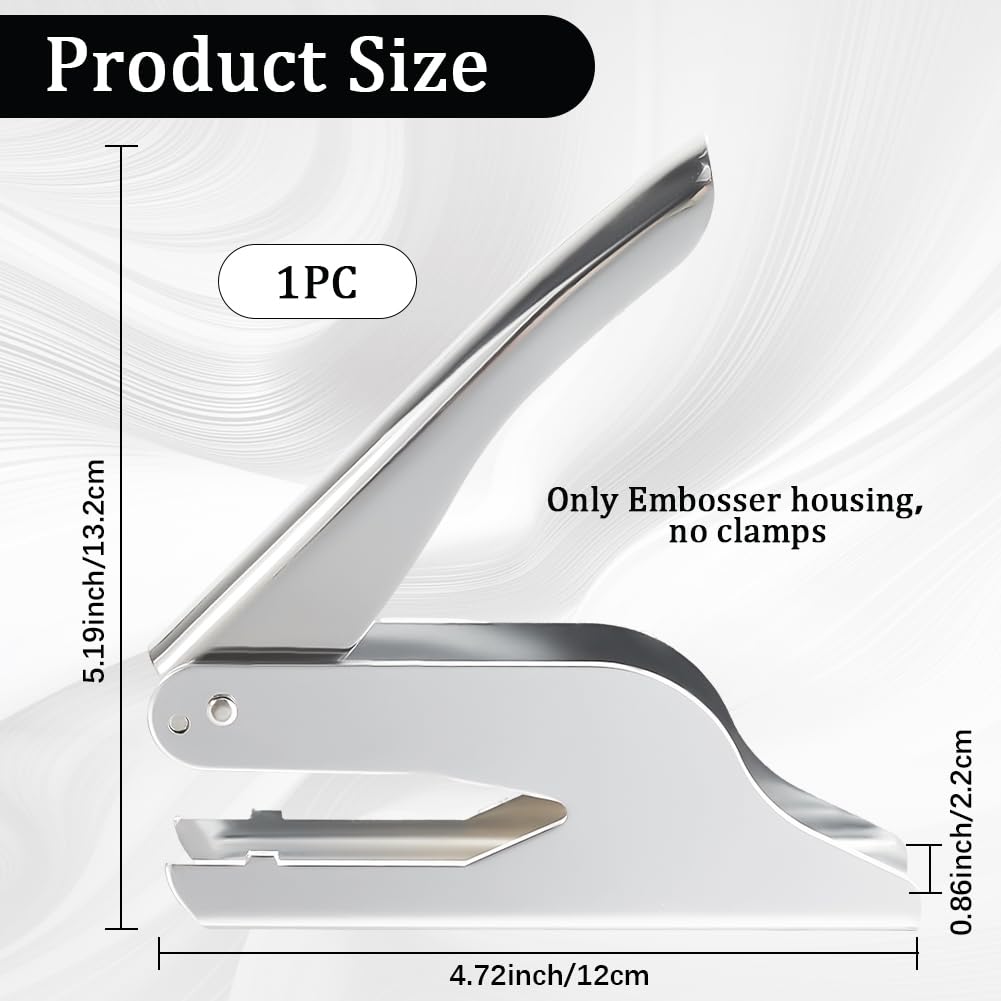 CRASPIRE Embosser Seal Stamp Handheld Embosser Stamp Stainless Steel Hand Held Library Notary Silver Sealing Embossing Stand for Official School Books Gifts Envelopes Napkins Paper Invitation