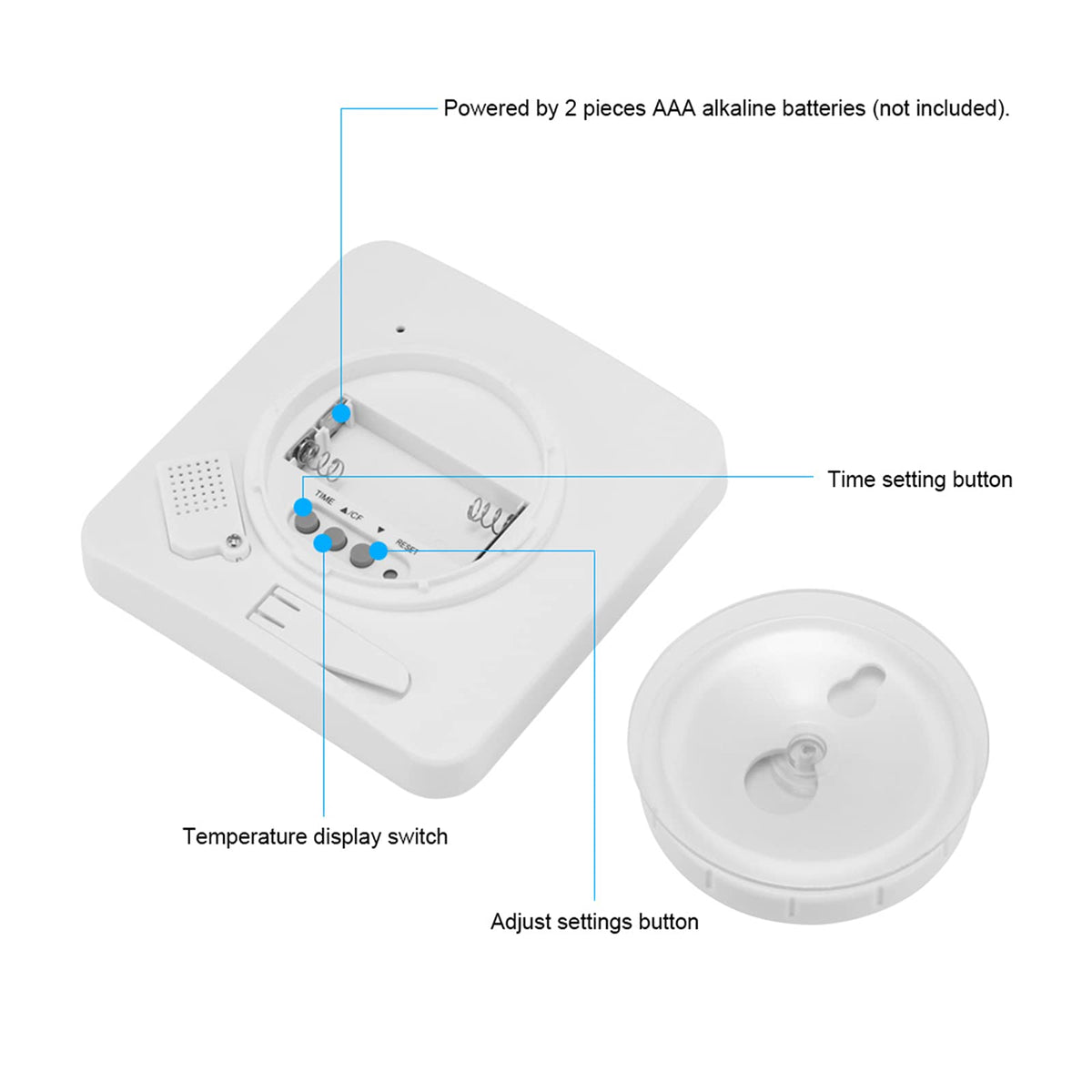 Digital Bathroom Shower Wall Clock Timer, LCD Digital Wall Clock with Suction Waterproof Temperature Humidity Gauge, Touch Screen Timer, Large Countdown Visual Timer Hanging Wall Clock