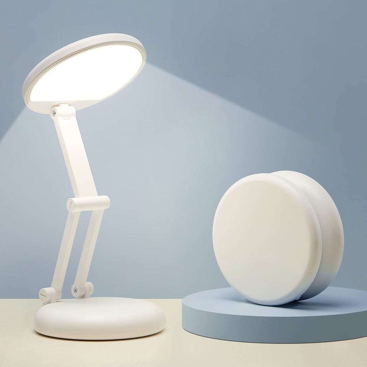 One Fire Cordless Desk Lamp,Dimmable Small Battery Powered Lights,3600mAh Rechargeable Wireless Table Lamp,Mini Lamp&Portable Light for Bed,Book Reading,Home for Small Spaces,Nail Light,Craft,Office