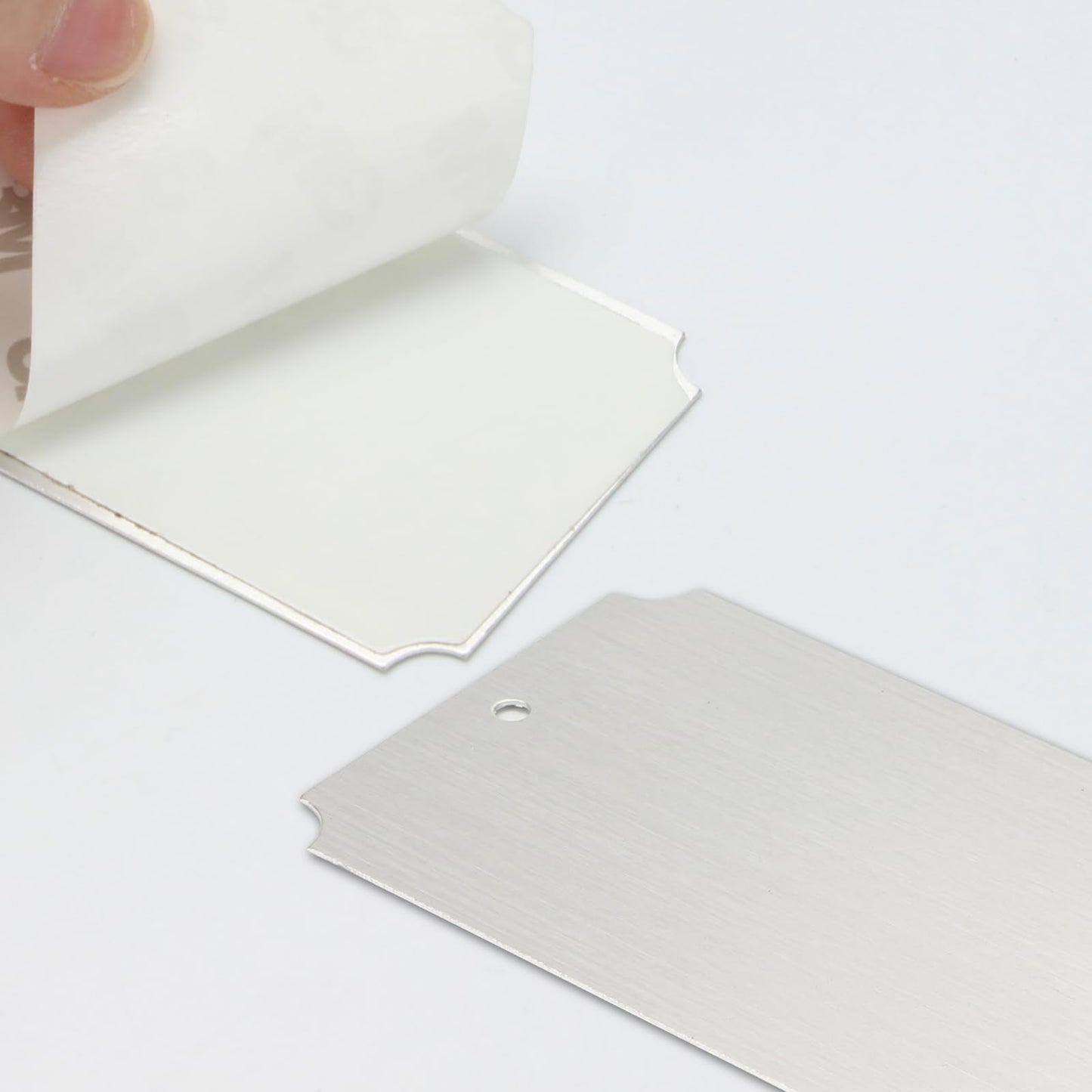 20 Pcs Name Plates Laser Engraved, Plaques Personalized Engraved, Solid Metal Plate, Name Plate for Desk, Personalized Plaque Blank, Custom Name Tag, Laser Engraving Blanks (2'' X 3'') (Silver)