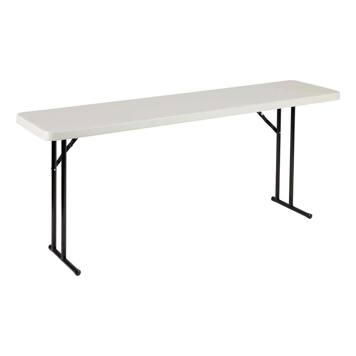 Norwood Commercial Furniture 6' Indoor/Outdoor Folding Training Table, Rectangular Blow-Molded Plastic Folding Training and Event Table, Gray