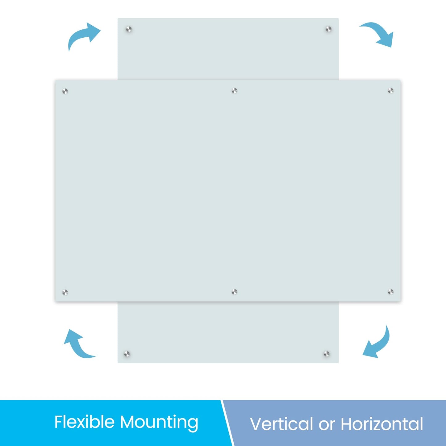Glass Magnetic Dry Erase Board 72"x48" Frameless Wall Mounted Glass White Board for Wall, Large Frameless Magnetic glassboard for Office, Home & School