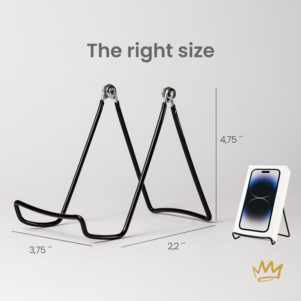 KINGDOM SOLUTIONS MADE IN USA 12-Pack Adjustable Black Metal Easels - Book Stand - Sturdy Plate Stand for Art, Pictures, Books, Frames - Unique on the Market
