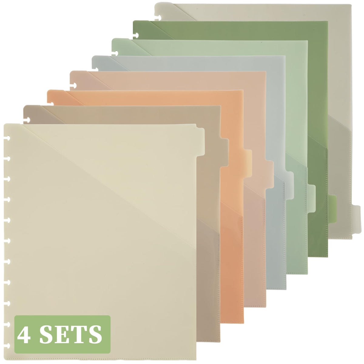 32 Pcs Discbound Pocket Dividers 8.5 x 11 Dividers with Discbound Notebook Accessories Tabs and Pockets Discbound Pocket Folders for Business School Office