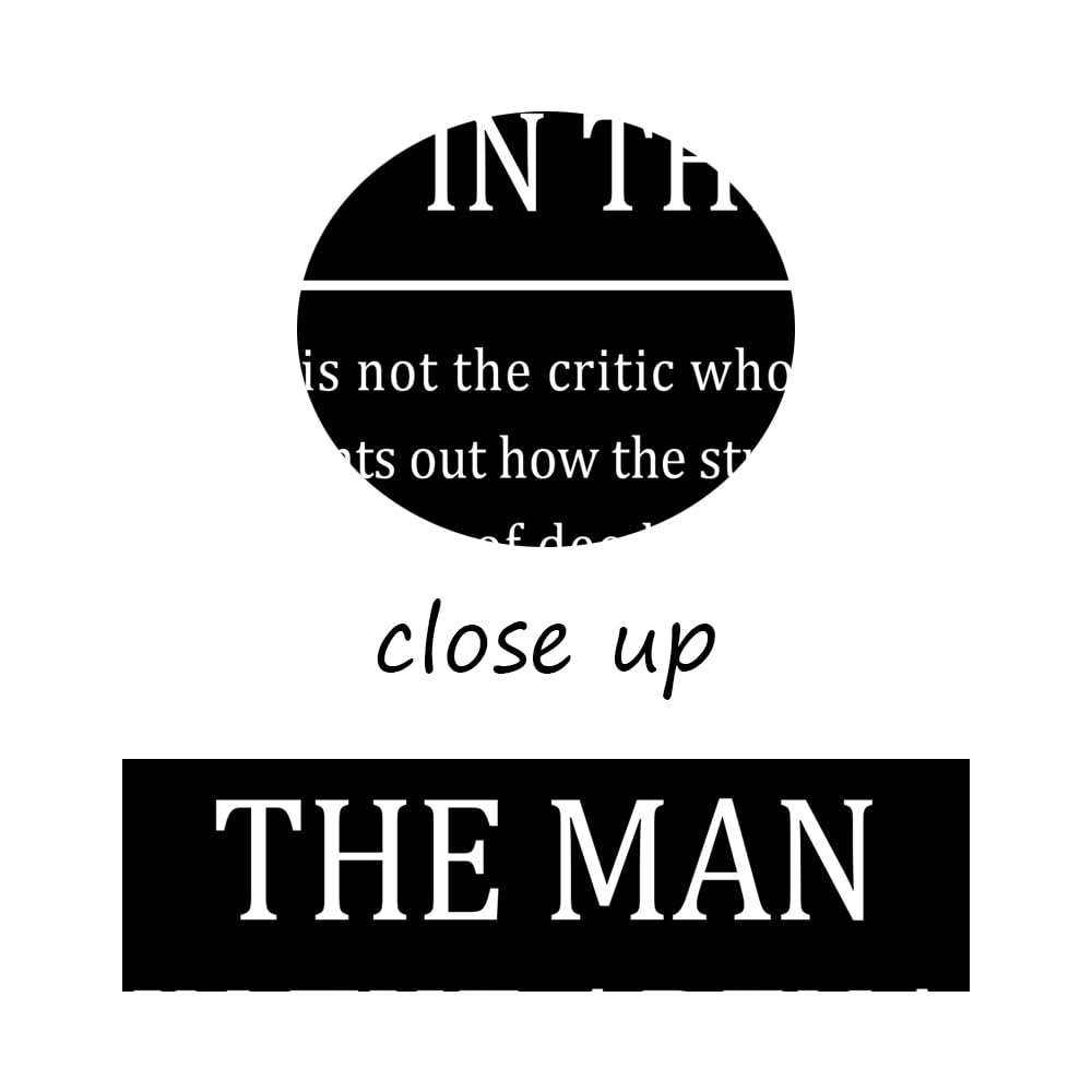 The Man In The Arena Inspirational Canvas Wall Art Motivational Positive Poster Quotes Canvas Prints Artwork for Living Room Office Home Decor Painting Stretched and Framed [12''Wx 18''H]
