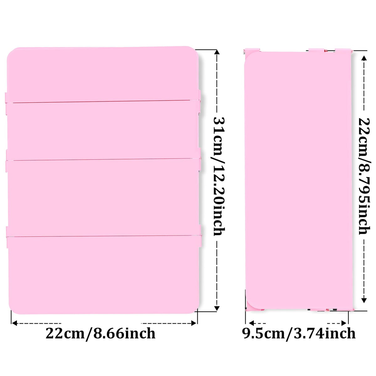 Nursing Clipboard Foldable-4 Layers Aluminum Nurse Foldable Clipboard Nursing Medical Edition Cheat Sheets, Pocket Size Pen Clip for Nurses Students School and Doctors-Pink