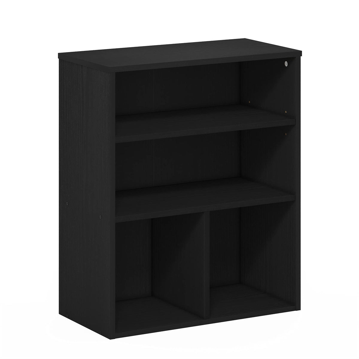 Furinno PASIR Book Shelf, 3-Tier Display Bookshelf with Adjustable Shelf, Cube Storage Bookcase, 11.8 x 23.6 x 28.2, for Living Room, Bedroom, Home Office, Black Oak