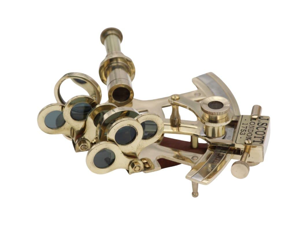 ROORKEE INSTRUMENTS (INDIA) A NAUTICAL REPRODUCTION HOUSE RII Pocket Sextant J. Scott London Nautical Navy Sailors Brass, Determine Latitude & Longitude, Galactic Gifting Sextant, Wedding