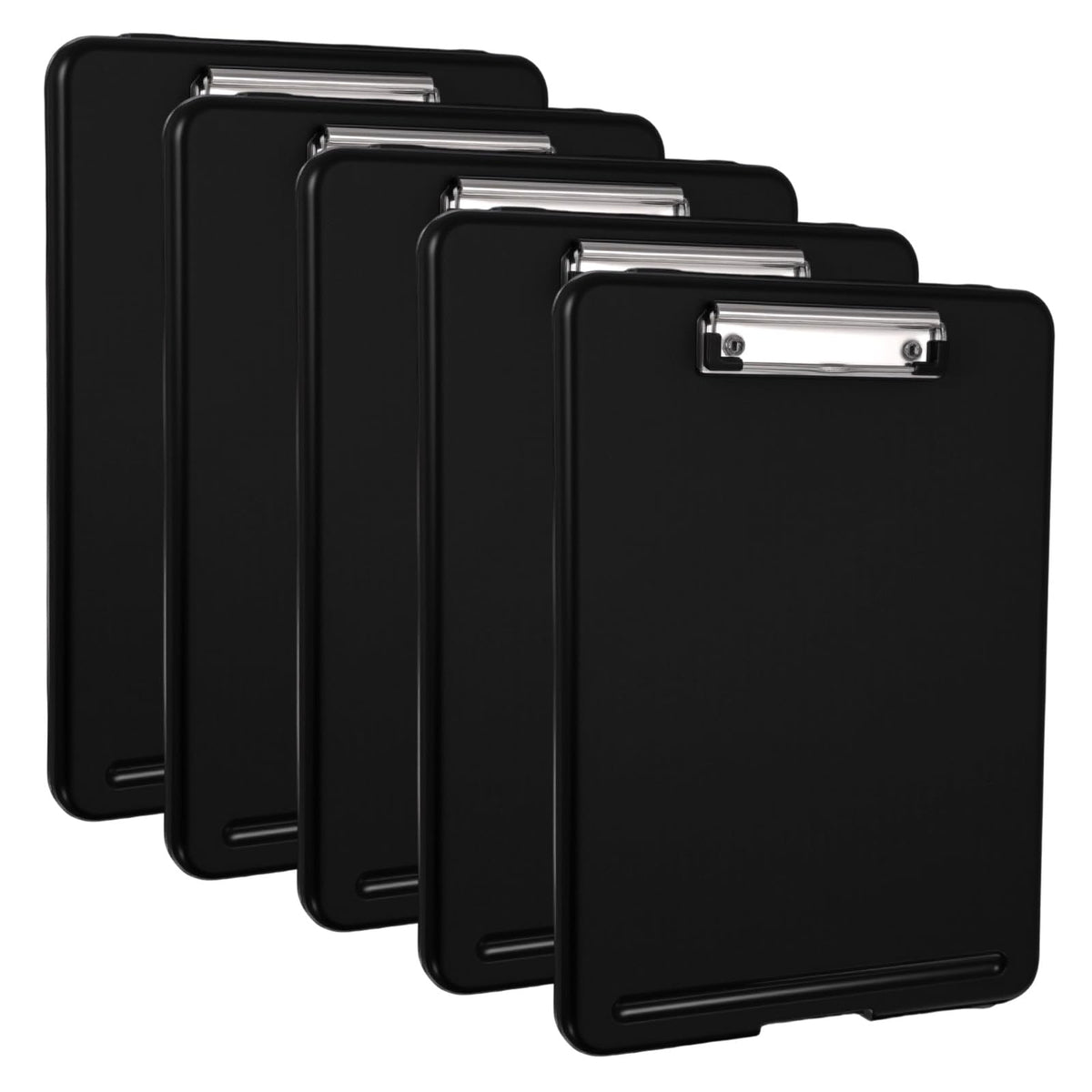 5pcs Clipboards with Storage,Plastic Foldable Clipboard Storage Nursing Clip Board with Low Profile Clip for Teacher Nurse Employee（9.5 x 13.5 Inch）