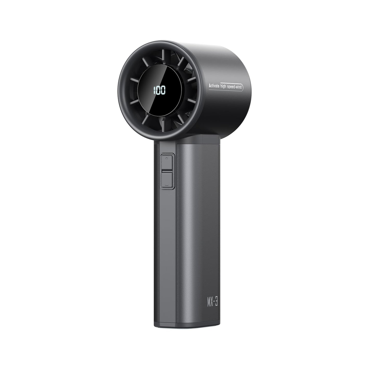 Sowmow Portable Handheld Turbo Fan, 100 Speeds Adjustable Mini Personal Fan, 4500mAh USB-C Rechargeable Battery Operated, Digital Display, Ultra-Quiet & Durable for Travel, Office, Gym, Outdoor Black