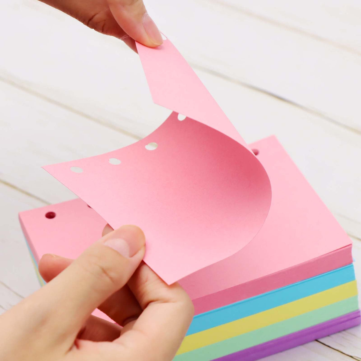 AxeWoodz A7 Colorful Refill Paper 250 Sheets Blank Loose Leaf Papers 5 Light Colors 6 Hole Notebook Refills 6 Ring Binder Filler Paper