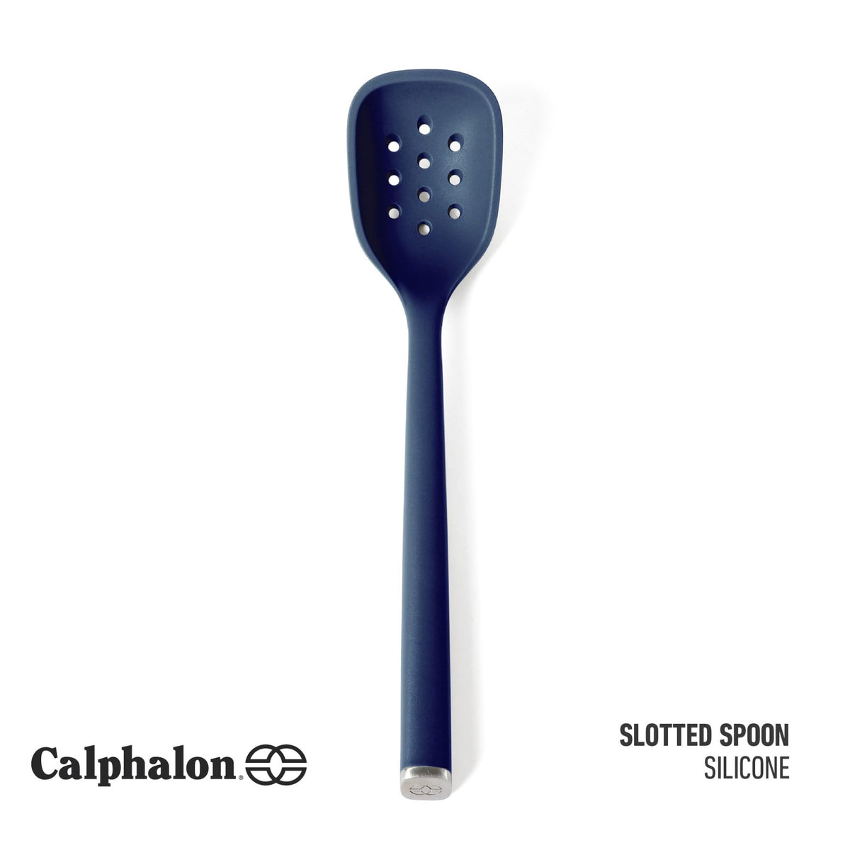 Calphalon Edge Silicone Flexible Slotted Spoon/Skimmer - Navy Blue