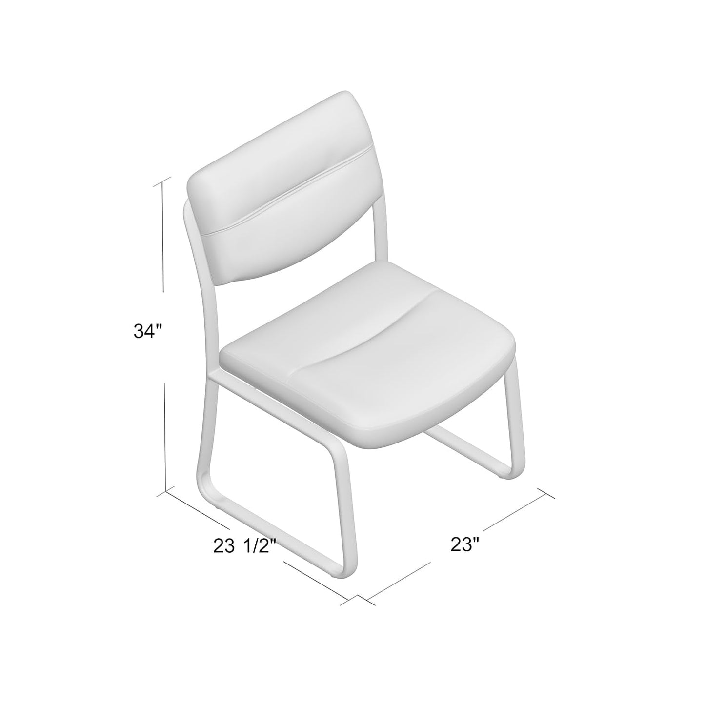 Boss Office Products B9539 Leather Sled Base Side Chair in Black, 250