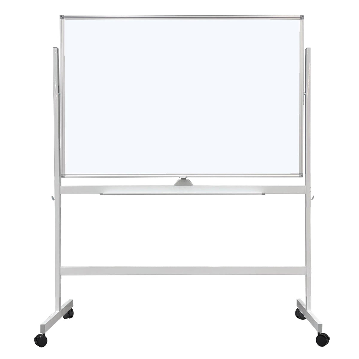 BEST BOARD 48" x 32" Double Sided Mobile Whiteboard on Wheels with Rolling Stand, Dry Erase Board, 360 Rotating & Height Adjustable, 3-Level Adjustment, White Frame, for Office Classroom Home