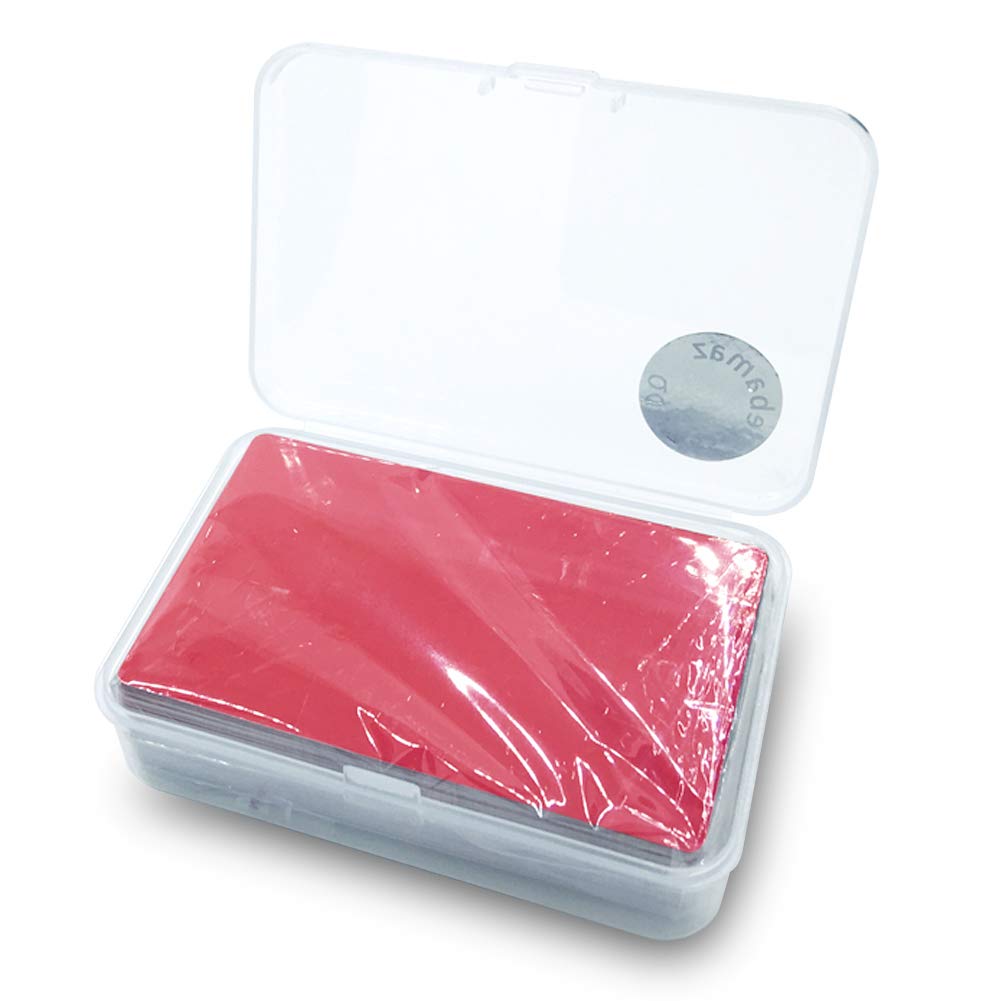 Ebamaz 100PCS Thin Aluminum Alloy Metal Business Card Blank Plate 3.4 X2.13X0.008 inch (Red, Blank)