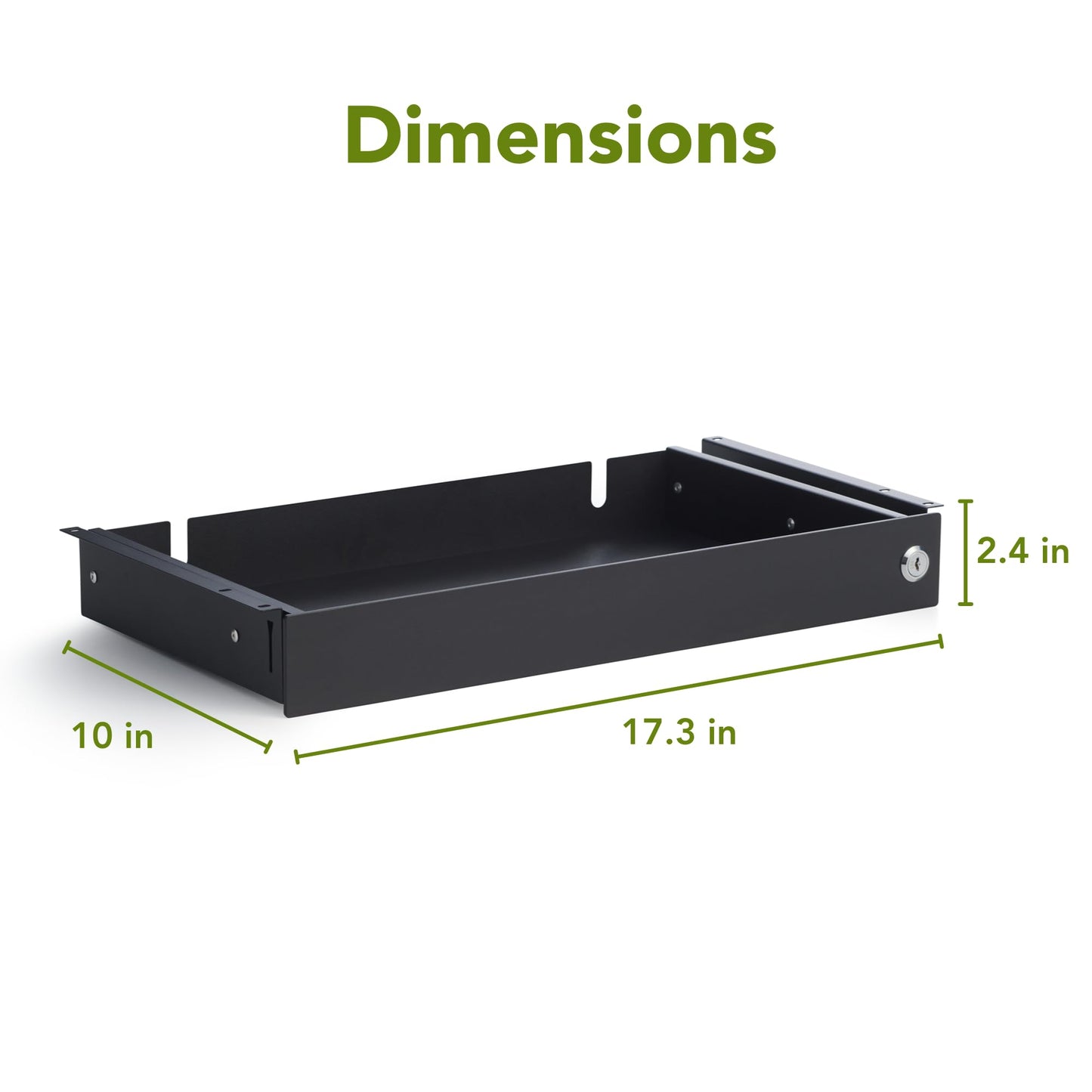 PERFECT POSTURE Max Under Desk Storage Drawer – Large Desk Drawer with Lock for Regular & Sit-Stand Standing Desks, Black (19.3" x 10")