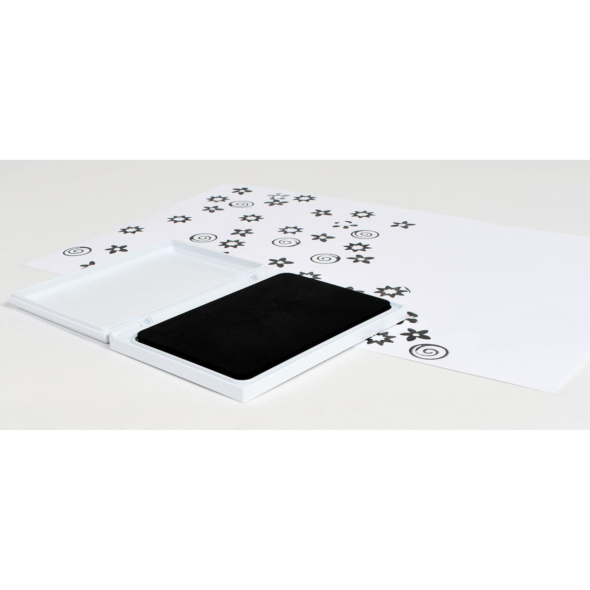 READY 2 LEARN Jumbo Washable Stamp Pad - Black - 6.2"L x 4.1"W - Non-Toxic - Fade Resistant - Ideal Size for Baby Handprints and Footprints
