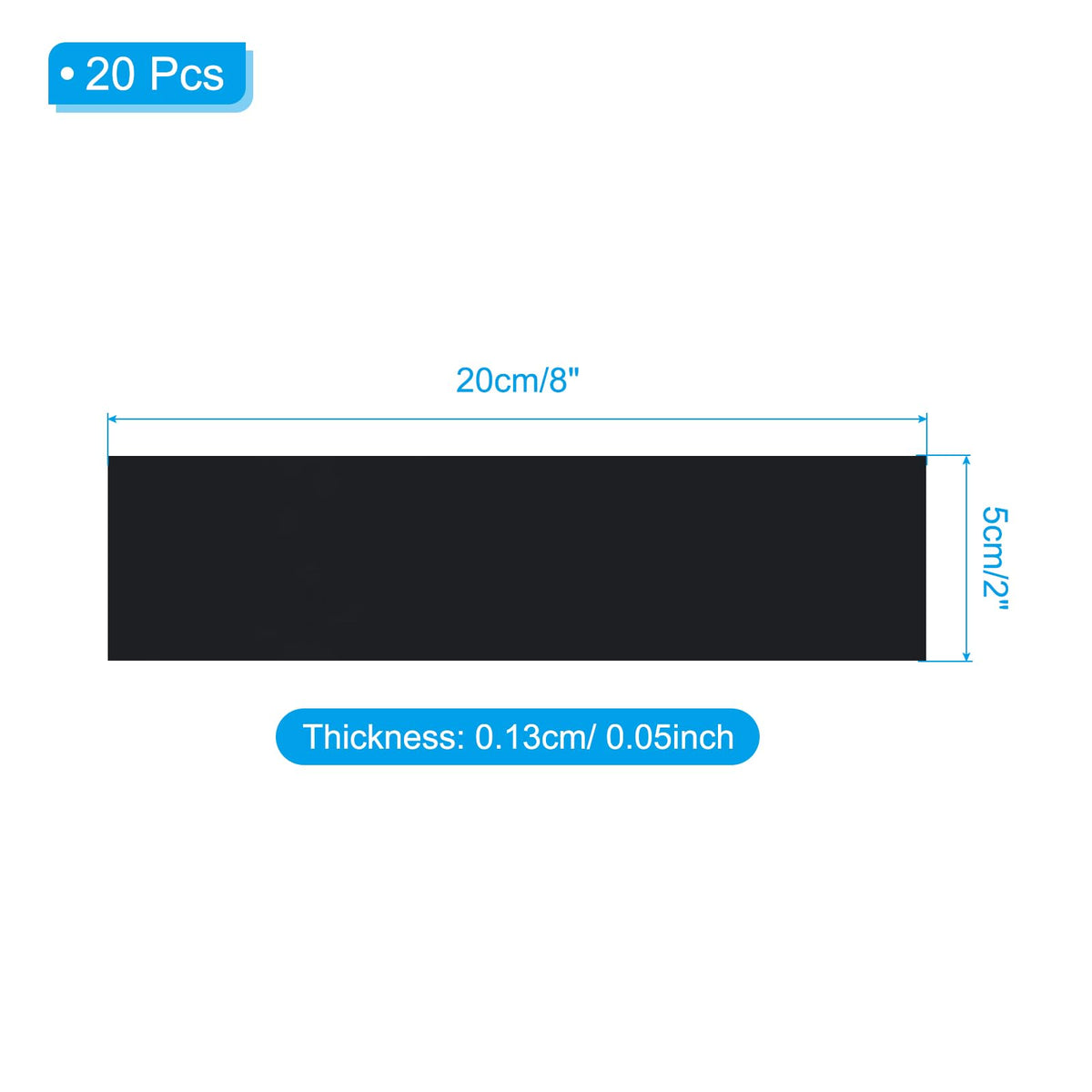PATIKIL 8"x2" Blank Name Plates, 20 Pack Custom Engraved Name Plate Rectangle Laser Engraving Blanks for Personalized Nameplates Office Desk DIY Painting Supplies, Black, White