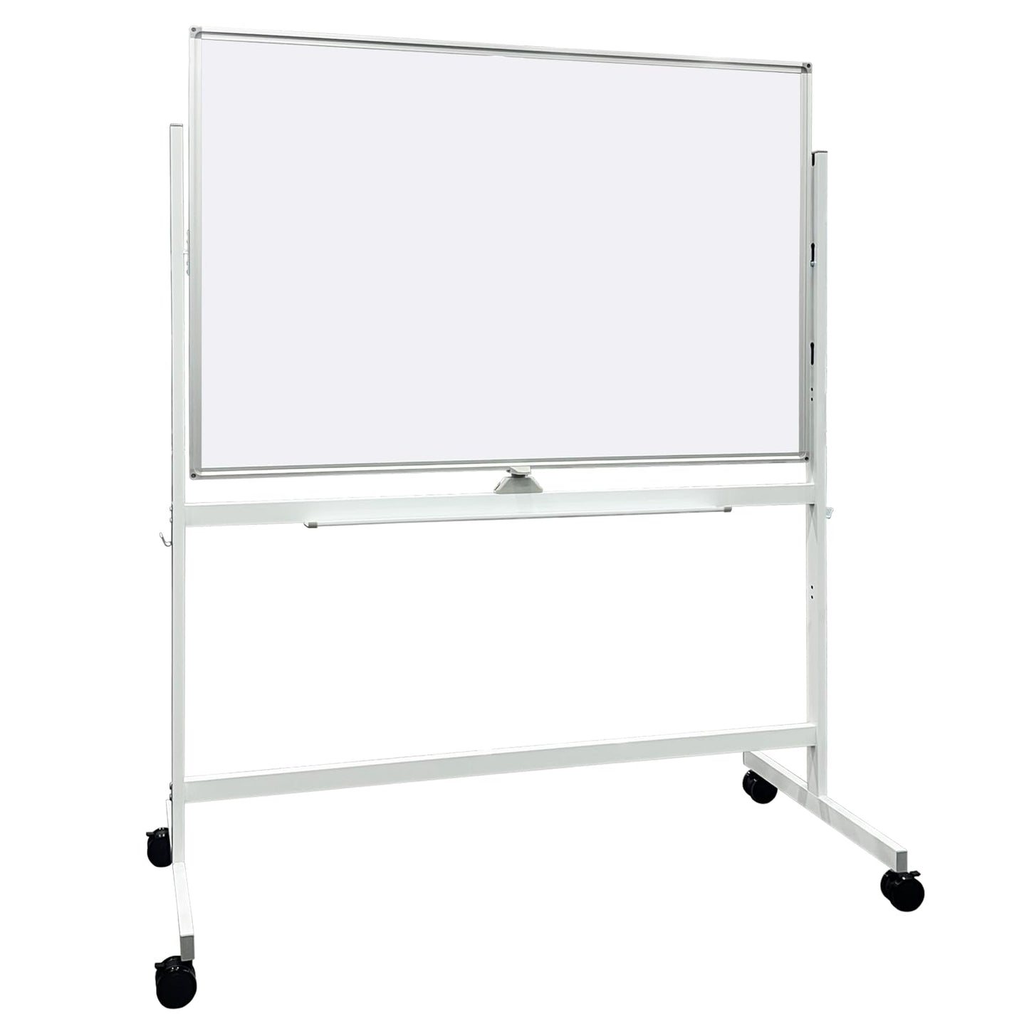 BEST BOARD 48" x 32" Double Sided Mobile Whiteboard on Wheels with Rolling Stand, Dry Erase Board, 360 Rotating & Height Adjustable, 3-Level Adjustment, White Frame, for Office Classroom Home